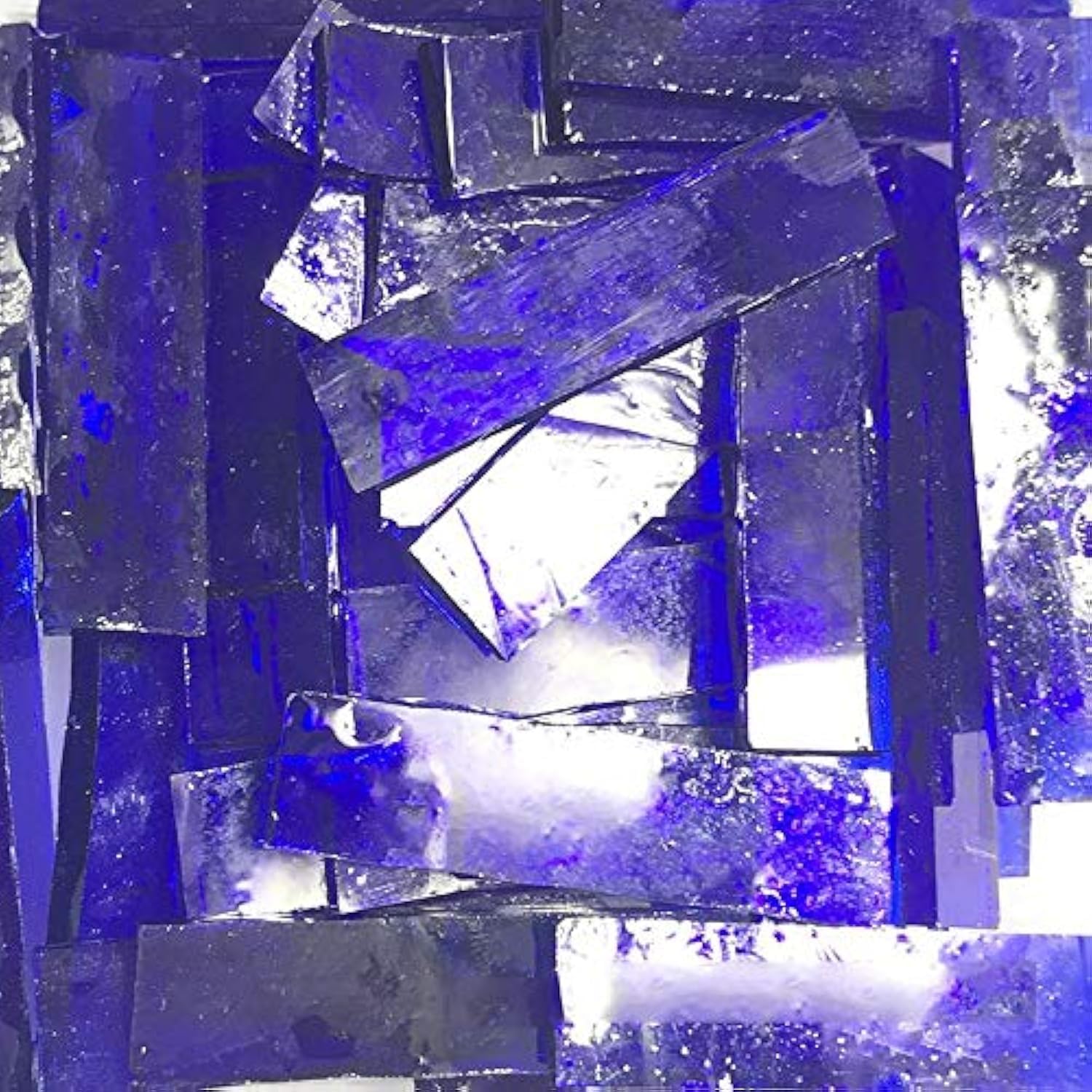 1 X 4 cm Stained Glass Strip,DIY Glass Mosaic Hobbies,DIY Crafts,Plates,Picture Frames,Flower Pots,Handmade Jewelry 200g (Deep Blue)