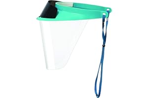Pac-Dent iVisor Plus Reusable Face Shield Kit, Full Face Protective Shield with Anti-Fog Coating and Cinch Cord, Adjustable to Comfortably Fit All Head Sizes, Teal