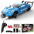 Remote Control Car RC Drift Car 1:16 Scale 4WD RC Vehicle with LED Lights 2.4GHz 30km/h RTR High Speed Racing Sport Toy for Adults Boys Girls Kids Gift 2Pcs Rechargeable Battery