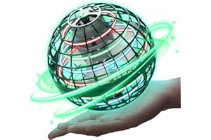 RCIRTH 2024 Flying Orb Ball Toys - Drone Flying Galaxy Ball 360° Rotating Built in RGB Light Magic Hover Ball - Flying Spinner Flying Space Indoor Outdoor Orb Balls for Kids Teens Adults (Green)