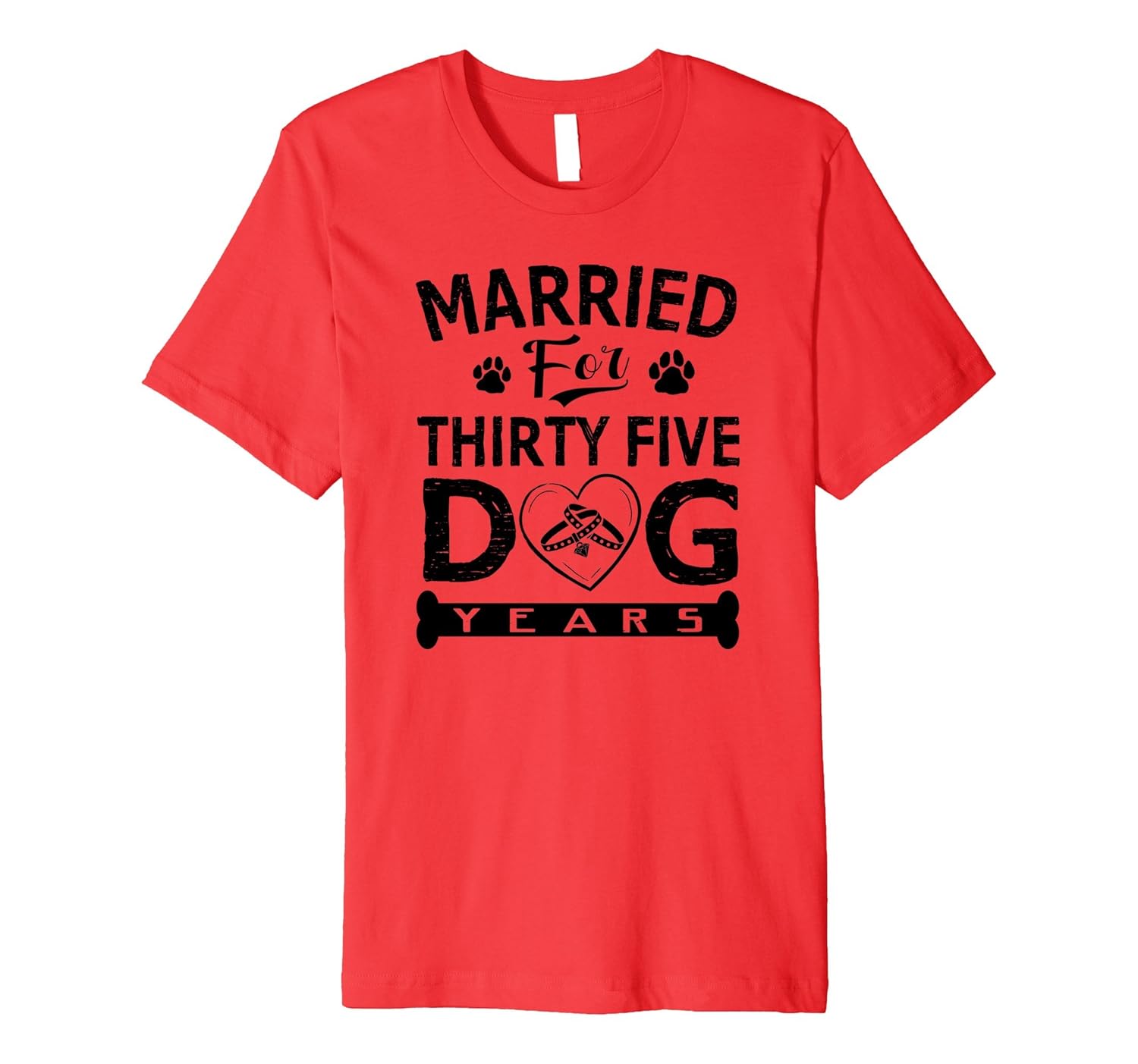 5th Wedding Anniversary T-Shirt Married For 35 Dog Years-ANZ