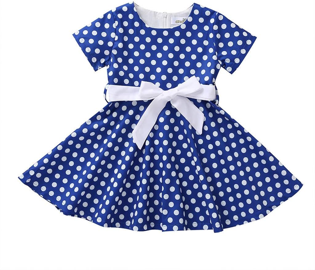 Amazon Feiscat レトロ ワンピース ロカビリー 女の子 夏服 スイング スカート ロカビリードレス ワンピース ヘプバーン ドレス 子供 夏服 女の子 ガールズ ハイウエスト スカート キッズドレス 洋服 ワンピース チュニック 通販