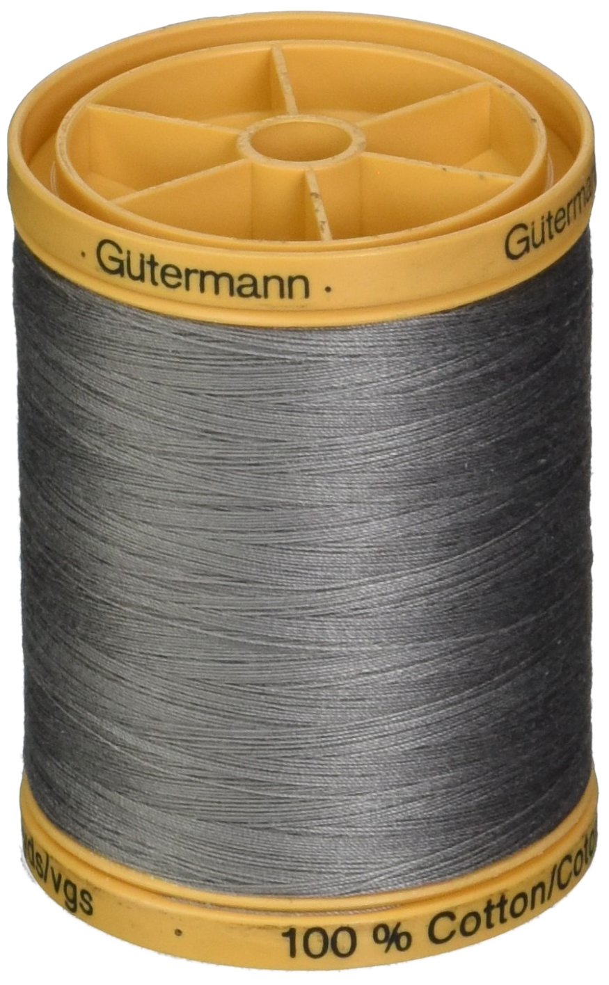 Gutermann 876 yd Natural Cotton Thread Solids, Iron Grey, 800m, GUT800.6206