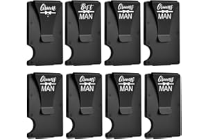 ELEGANTPARK Funny Groomsmen Gifts Set of 8 for Wedding Engraved Personalized Best Man Groomsmen Proposal Gifts Minimalist Slim Wallet Metal Wallet with Money Clip for Men Aluminum Card Holder Black