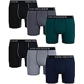 Van Heusen Mens Boxer Briefs - 6 Pack 6'' Inseam Soft Stretch Mens Underwear Boxer Briefs with Contour Pouch