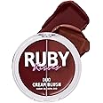 Ruby Kisses Duo Cream Blush, Smooth, Natural-Looking, Long-Lasting Face Makeup Blush for Cheeks, Lips, and Eyes, Buildable and Blendable, Infused with Green Tea, Aloe Vera Extract, and Hyaluronic Acid (Rosewood)