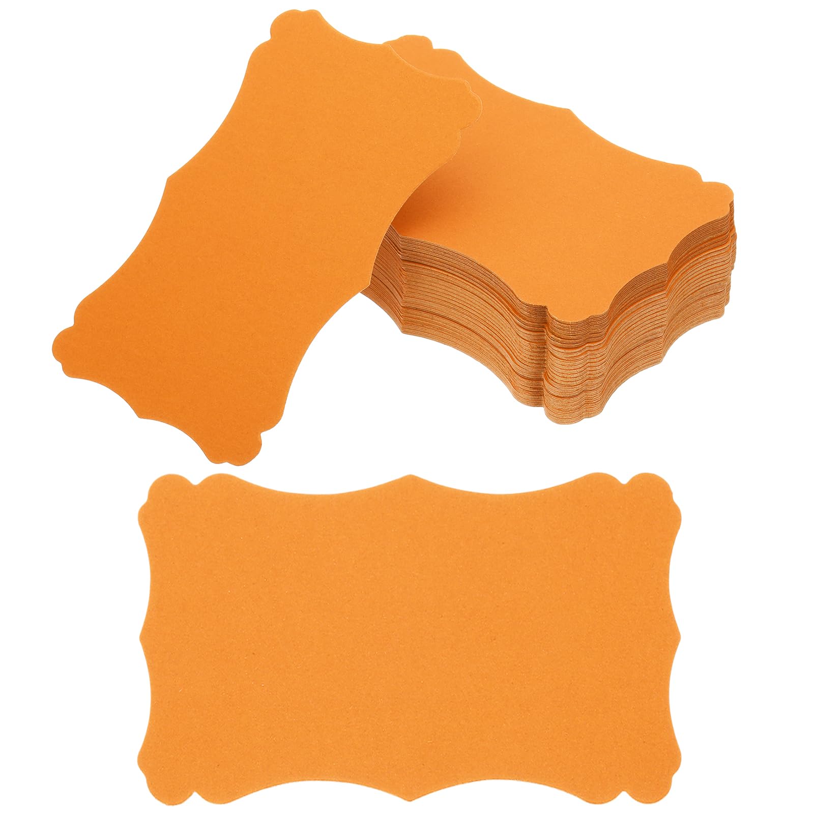 PATIKIL 3"x5" Blank Paper Business Cards, 120 Pack Small Index Flash Cards Words Message Note Card Mini Paper Tags Lace for DIY Gift, Orange