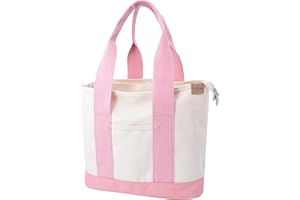 TeeYee Canvas Tote Bag Casual Multi pockets Handbags Large Capacity Shopping Shoulder Bag with Pocket Bags Work Purses