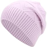 EASTER BARTHE Women Men Cashmere Blend Beanie Hat Soft Lightweight Warm Winter Cable Knit Slouchy Beanie Hat for Women Men