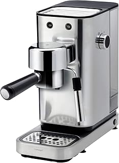 WMF Lumero Siebträger Espressomaschine 1400 Watt, 3 Einsätzen, für 1-2 Tassen Espresso, auch für Pads, 15 bar, Tassenabstellfläche, Milchaufschäumdüse, edelstahl matt