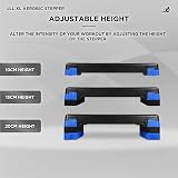 JLL Fitness Large Aerobic Step Platform 81x31x20cm Three Heights Blue view 8