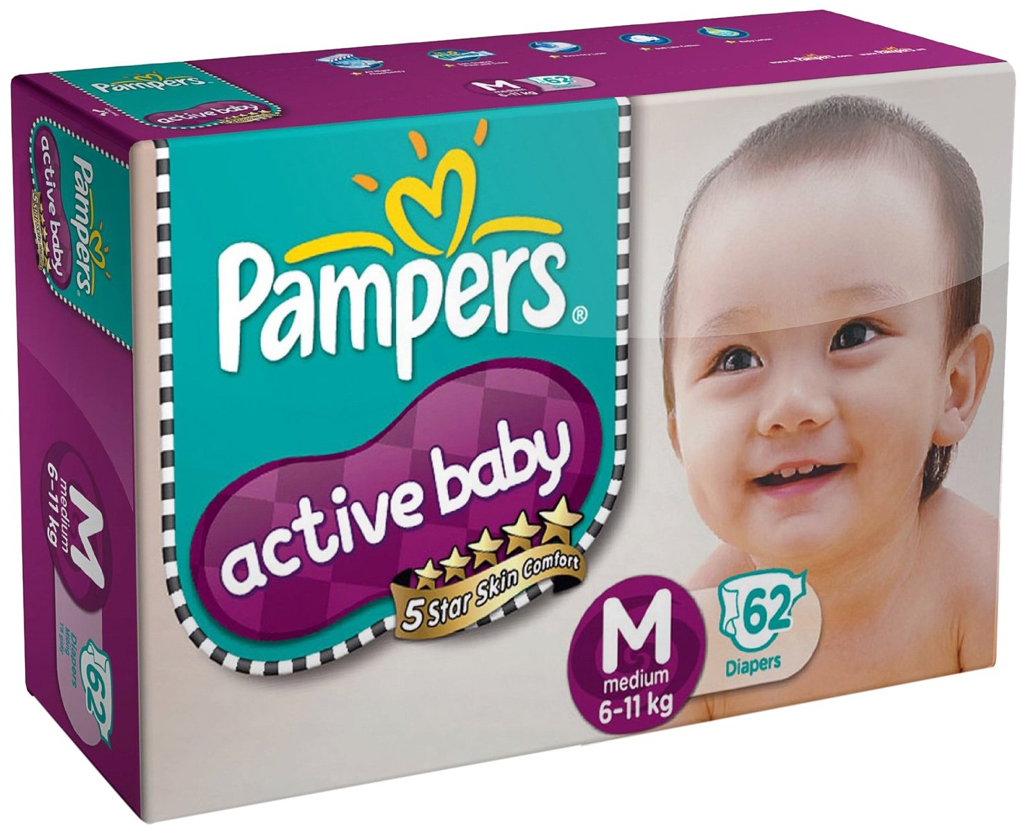 pampers active baby diapers medium