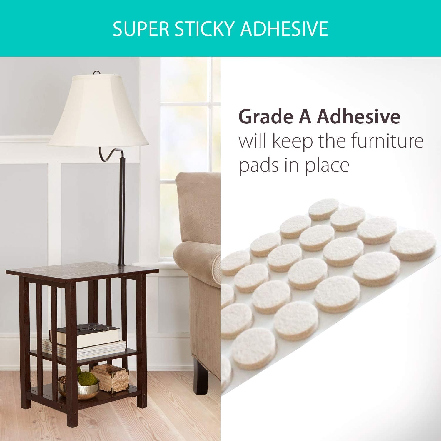 Furniture Pads to Protect Wood Floor. 3M Strong Adhesive Furniture Felt Pads for Furniture Feet. 137 Set of Felt Furniture Pads for Chair and Table Legs - Image 4