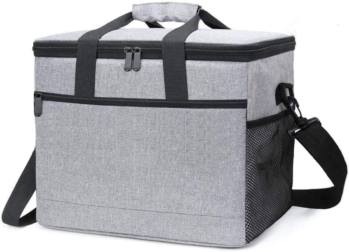NASUM Picnic Bag, Large Insulated Cooler Bag, Meal Container Lunch Bag, Big Capacity Oxford Waterproof with Adjustable Shoulder Strap, for Camping/BBQ/Outdoor Activities, 31.5 * 19 * 28CM,17L