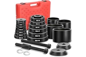DNA Motoring 24pcs Front Wheel Bearing Press kit, Bearing Puller Tools Wheel Drive Bearing Removal Tool Kit with Sliding Screws Universal Bushings Sleeves Storage Case, TOOLS-00715