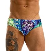 MIZOK Men's Hot Body Quick Dry Swimsuit Briefs Sexy Prints Swimwear Bikini