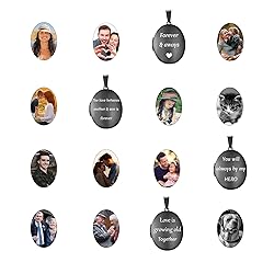 PHOCKSIN Glossy Black Lockets Personalized Oval