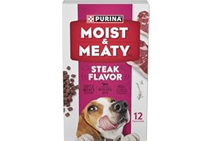Trase A Moist and Meaty Steak Flavor Soft Dog Food Pouches for Adult Dogs, Made with Real Beef, 72 oz, 12 Count
