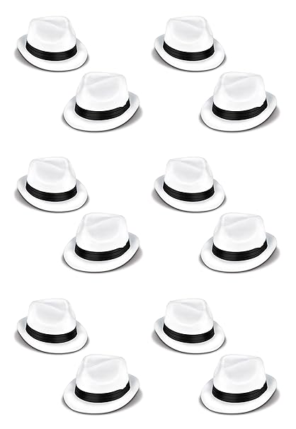 Einheitsgröße 25 Velours Havana Chairman Hüte weiß/schwarz Beistle