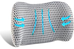 SPROERDEN Lumbar support pillow, ergonomic, improve sitting posture - Memory foam lumbar pillow for lumbar pain relief, suitable for car seats, office chairs, gaming consoles, sofas, recliners and beds (white)