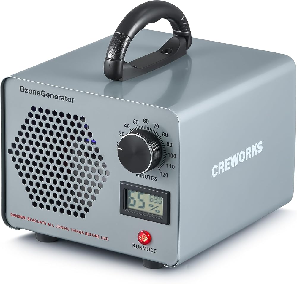 CREWORKS Ozone Generator 45000 mg/h High Capacity Odor Eliminator Timer Display