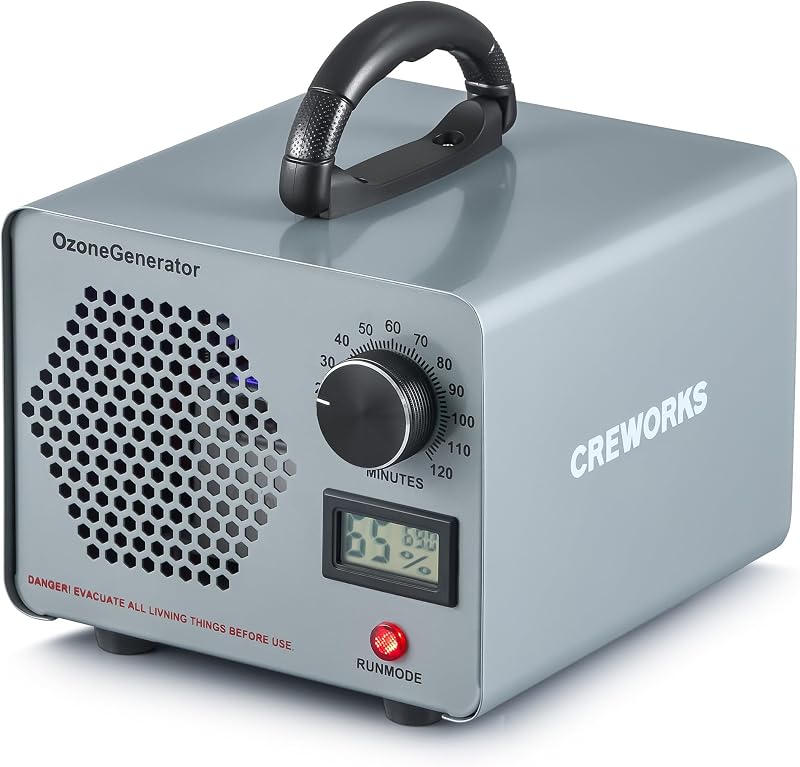 CREWORKS Ozone Generator 45000 mg/h High Capacity Odor Eliminator Timer Display