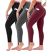 3 Pack Leggings for Women High Waisted No See-Through Tummy Control Soft Yoga Pants Womens Workout Athletic Running Leggings