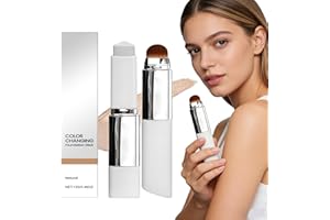 Korean Color Changing Foundation Stick - 3-in-1 White to Your Skin Adjusting Cream, Full Dewy Coverage, Hydrating & Portable 
