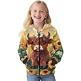 HELLHERO Kids Full Zip Up Hoodies for Girls Boys Hooded Sweatshirt Size 6-16