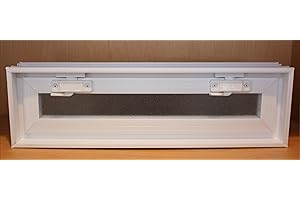 QUALITY GLASS BLOCK Glass Block Vent - 24x8 Vinyl Hopper Vent