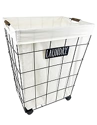 Rae Dunn Heavy Duty Laundry Hamper on Wheels
