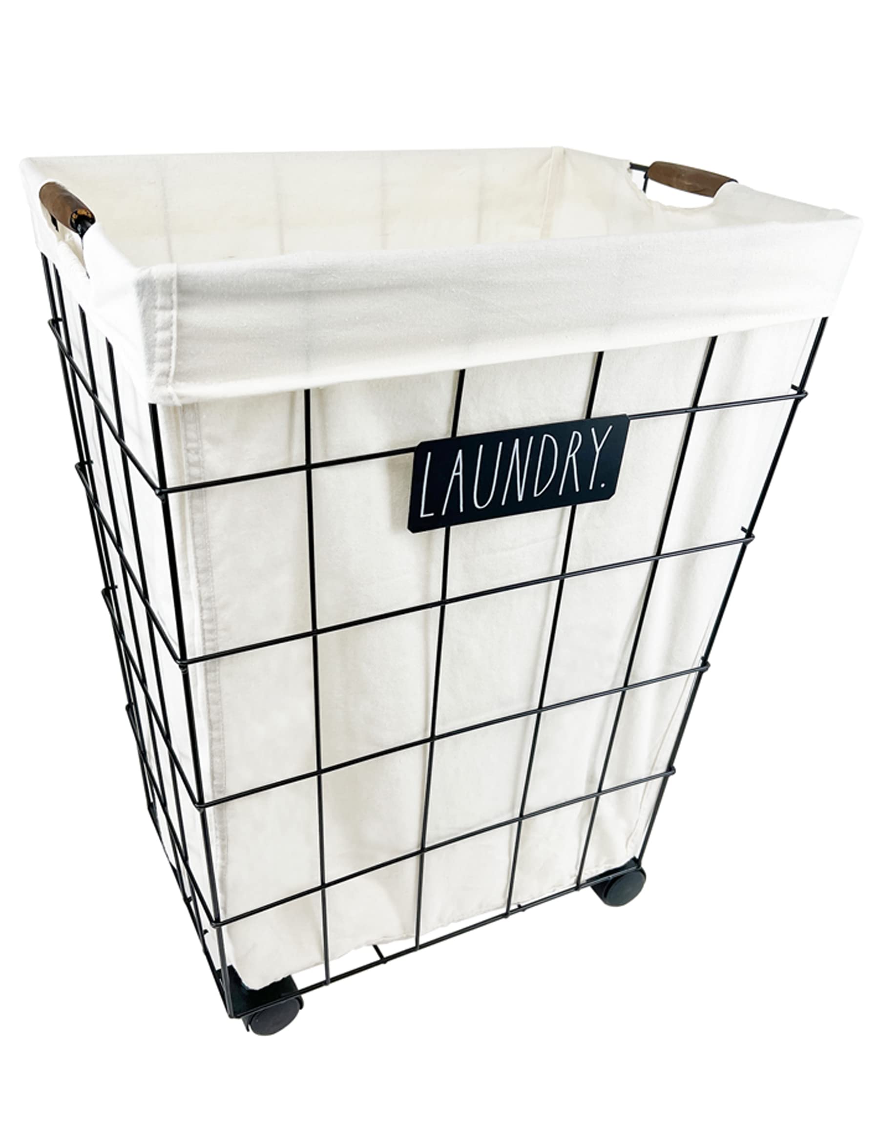 Rae Dunn Heavy Duty Laundry Hamper on Wheels