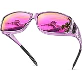 URUMQI Polarized Sunglasses Fit Over Glasses for Men Women, Wrap-around Driving Sunglasses 100% UV Protection