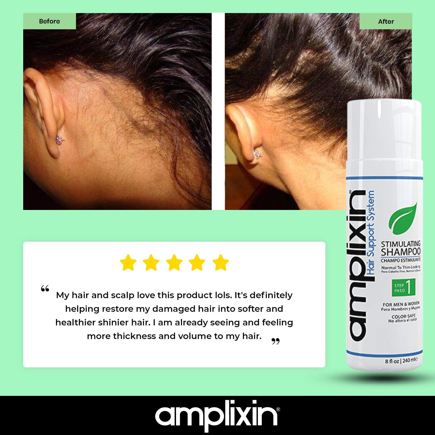Amplixin Stimulating Shampoo - Healthy Hair Growth & Hair Loss Prevention Treatment For Men & Women With Thinning Hair - Sulfate-Free Dht Blocking Formula, 8Oz: Beauty