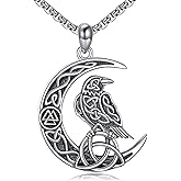 LWQQWL Viking Necklace for Men Sterling Silver Arrowhead/Therian/Raven/Thors Hammer Pendant Necklaces Jewelry Gifts for Men Women