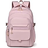 Preppy Laptop Backpacks for College Women Cute Kawaii Aesthetic Commute Bag Lightweight Y2K Retro Travel Daypack (Pink)