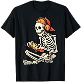 Halloween Skeleton Gamer Video Gaming Boys Men Kids Tees T-Shirt