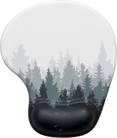 Hsurbtra Ergonomic Wrist Rest Mouse Pad 9.5 x 8.3 Inches White Forest
