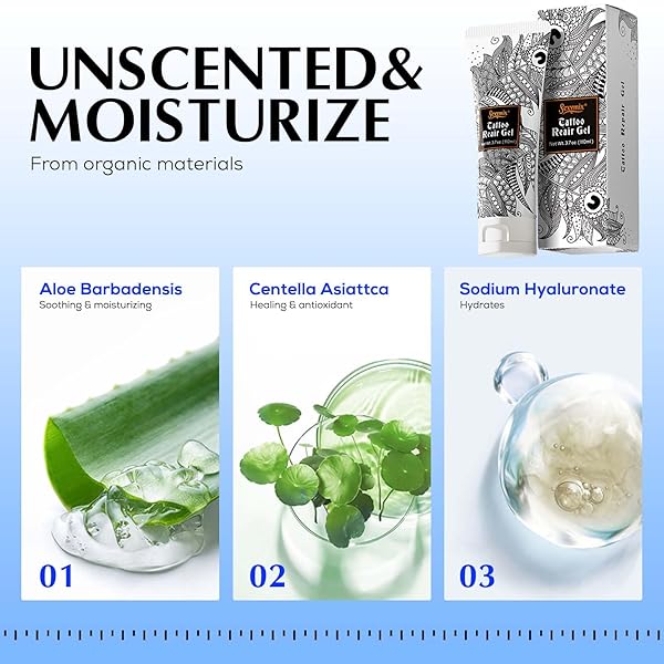 TATTOO AFTERCARE SOOTHING GEL, MOISTURIZER FOR FRESH TATTOO COOLING RELIEF SOOTHING TATTOO CARE WITH ALOE ALMOND REDUCE IRRITATION TATTOO HEALING CREAM