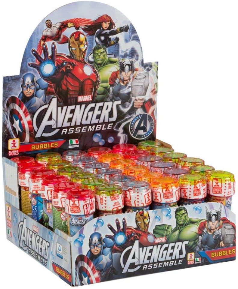 36 x Avengers Assemble - Puzzle Maze Tub Of Bubbles 60ml Wholesale Box