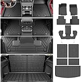 powoq 6 Seats Floor Mat Compatible with 2021-2025 Jeep Grand Cherokee L Cargo Mat Backrest Trunk Cargo Liner TPE Floor Liner Replacement for 2021-2025 Jeep Grand Cherokee L Accessories