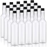 Tioncy 20 Pcs 15 oz Plastic Long Neck Coquito Bottle Empty Clear Liquor Wine Bottles with Screw on Caps Homemade Wine Coquito Limoncello Containers for Drinks DIY Christmas Craft Decoration