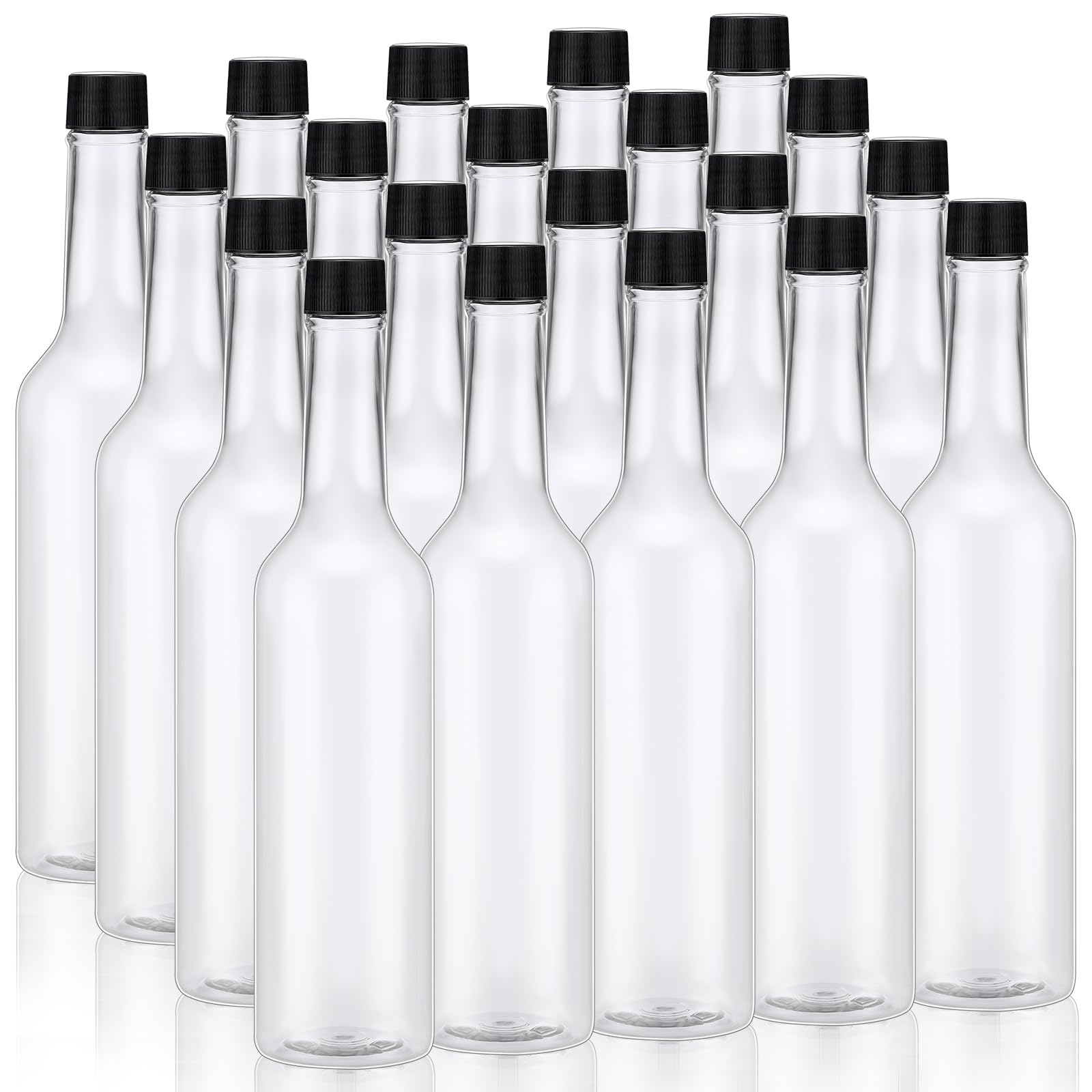 Photo 1 of (unknown if complete) (plastic) Tioncy 20 Pcs 15 oz Plastic Long Neck Bottle Empty Clear Liquor Wine Bottles