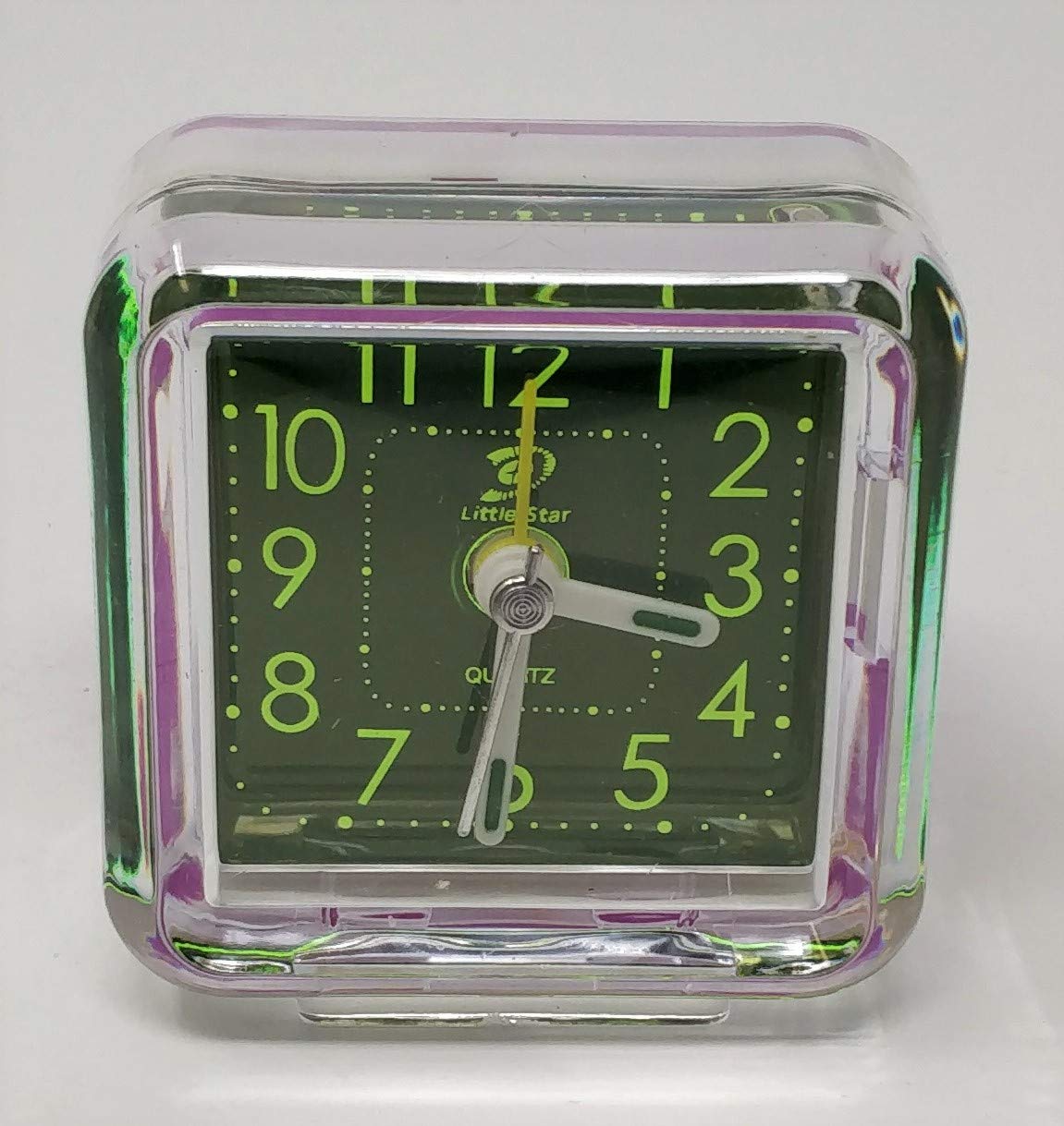 Little Star Glow in Dark Small Alarm Travel Clock, Big Numbers for Easy Reading (JR-1153) (Yellow)