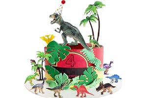 Y_BONG Dinosaur Birthday Decorations - Dinosaur Cake Toppers With Mini Hat - Funny Dino Cake Decoration Party Supplies Gift Ideas for Boys Girls Kids