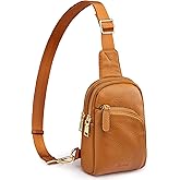 S-ZONE Genuine Leather RFID Blocking Small Sling Bag Women Crossbody Fanny Packs