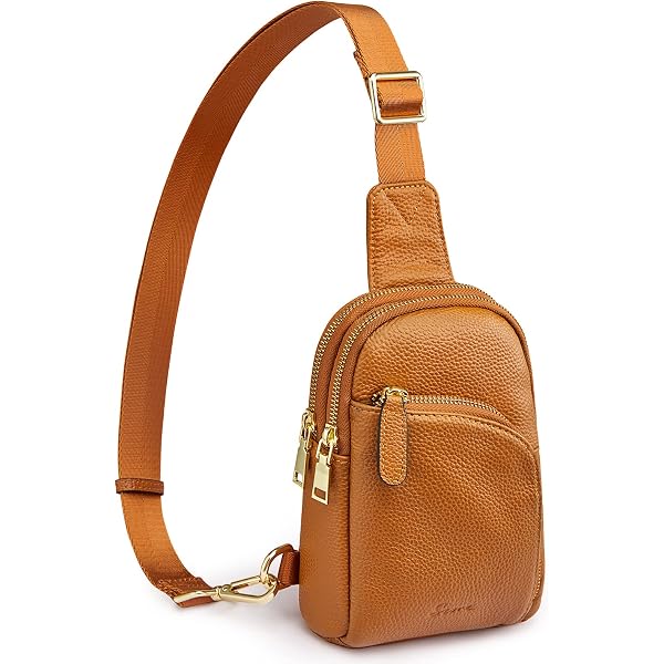 Amazon.com | S-ZONE Leather Sling Bag for Women Men RFID  display picture 2