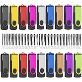 4GB 2.0 USB Flash Drive 20-Pack Thumb Drives Bulk with Lanyards | EASTBULL Colorful Multipack Pen Drive Swivel Design(4GB 20-Pack)