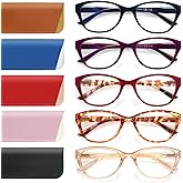 COJWIS 5 Pack Reading Glasses for Women Blue Light Blocking Computer Readers with Spring Hinge Anti Eye Strain Eyewear