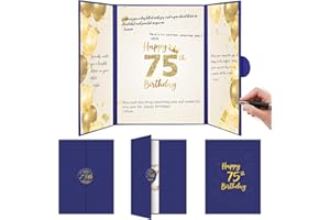 TTNOOK 75th Birthday Decorations for Men Women, Navy Blue 75th Birthday Guest Book Large Signature Book Poster, Cheers to 75 Years Old Gift Happy 75th Birthday Sign Card Table Sign 75th Birthday Party Favor